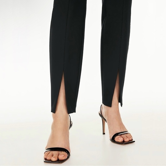 Aritzia Babaton Cassatt High Waist Slit Hem Slim Suiting Pant Black - Picture 4 of 16